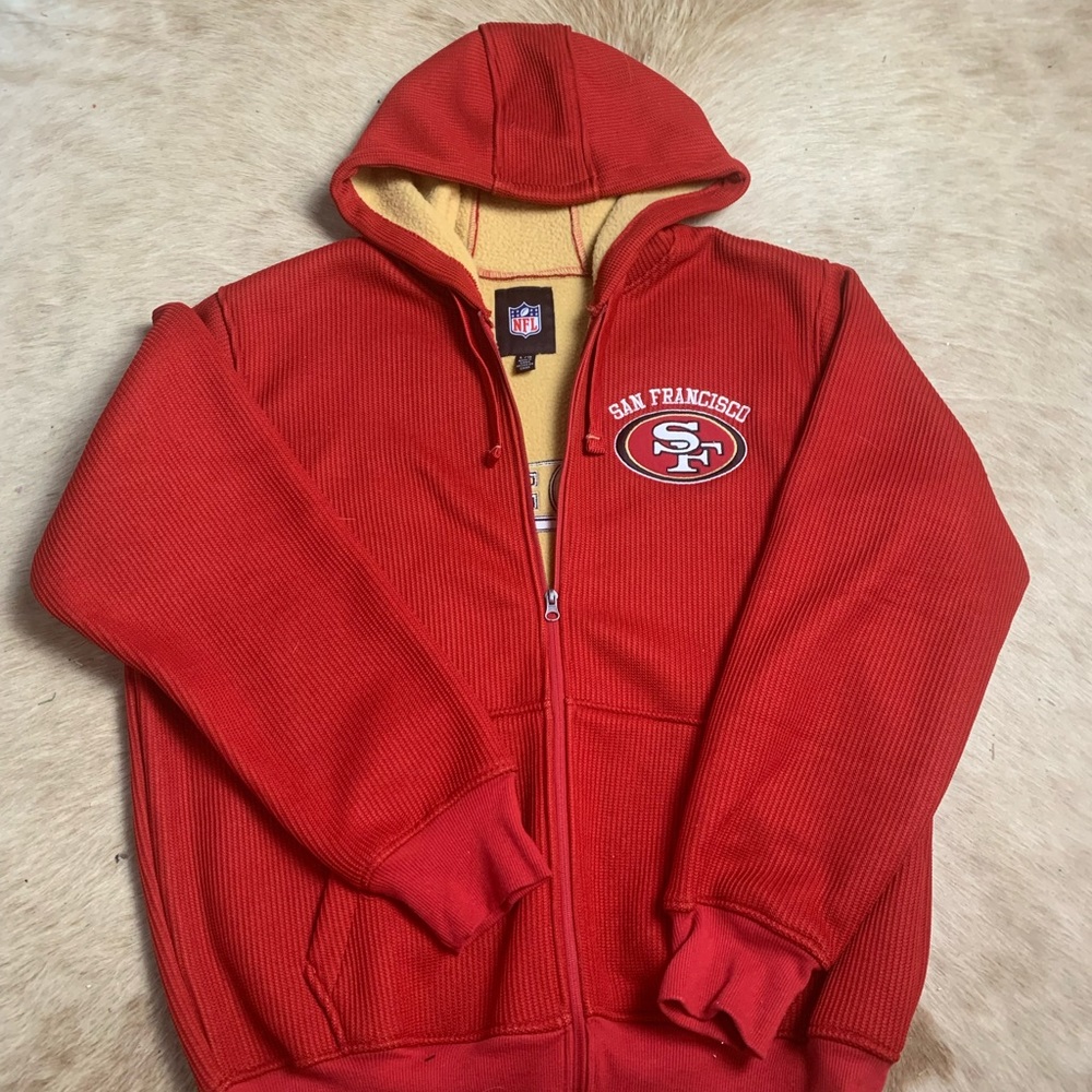 San Francisco 49ers Antigua Scarlet Logo Full Zip Hoodie